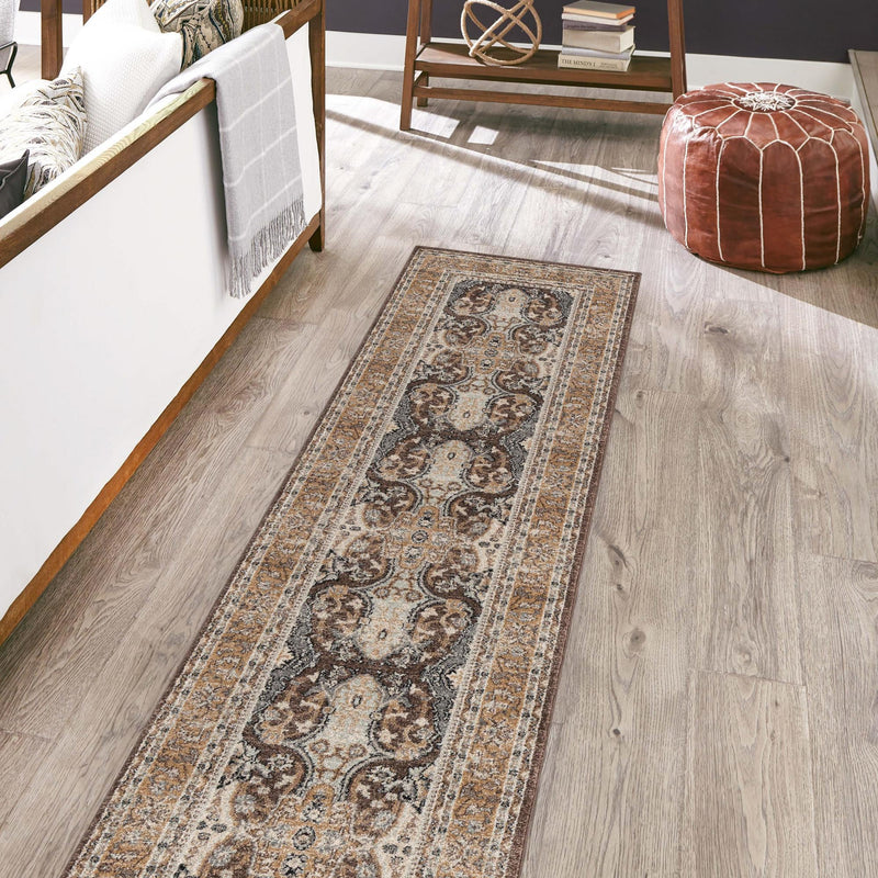 Antique Tapestry Collection Area Rug -  Windsor Runner Brown  lifestyle 53