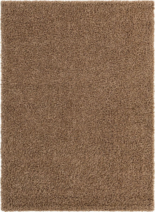 Plush Oasis Collection Area Rug - Serenity (Sandy Brown) Rectangle Sandy Brown Main
