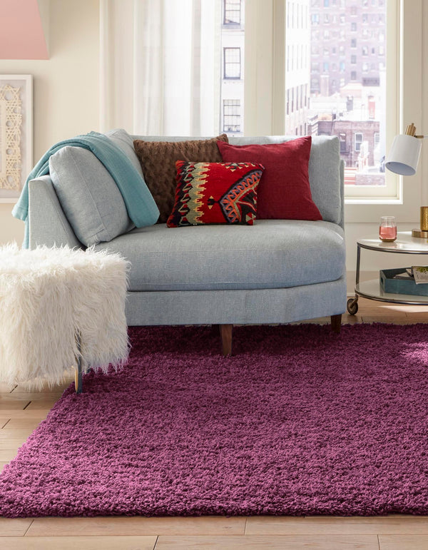 Plush Oasis Collection Area Rug - Serenity (Eggplant Purple) Square Eggplant Purple  lifestyle 2