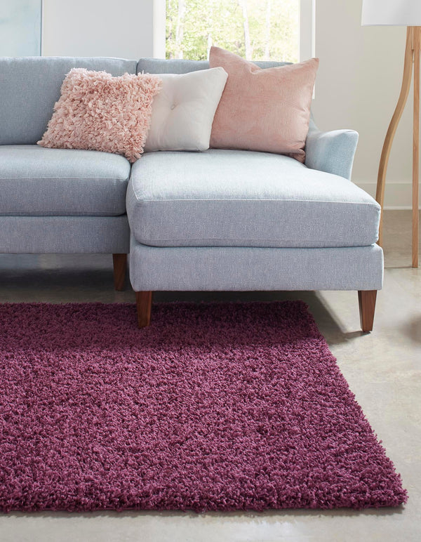 Plush Oasis Collection Area Rug - Serenity (Eggplant Purple) Rectangle Eggplant Purple  lifestyle 6