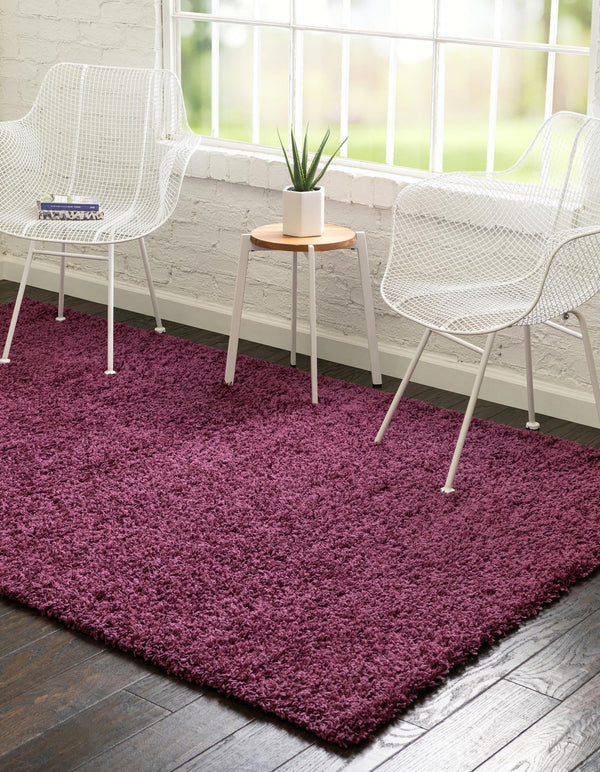 Plush Oasis Collection Area Rug - Serenity (Eggplant Purple) Rectangle Eggplant Purple  lifestyle 7