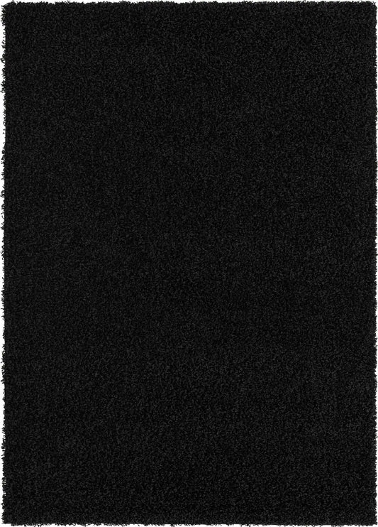 Plush Oasis Collection Area Rug - Serenity (Jet Black) Rectangle Jet Black Main