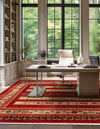 Zagros Oasis Collection Area Rug -  Khorramabad Square Rust Red  lifestyle 156