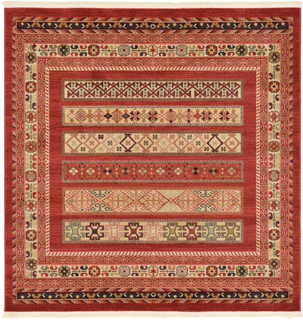 Zagros Oasis Collection Area Rug -  Khorramabad Square Rust Red  lifestyle 40