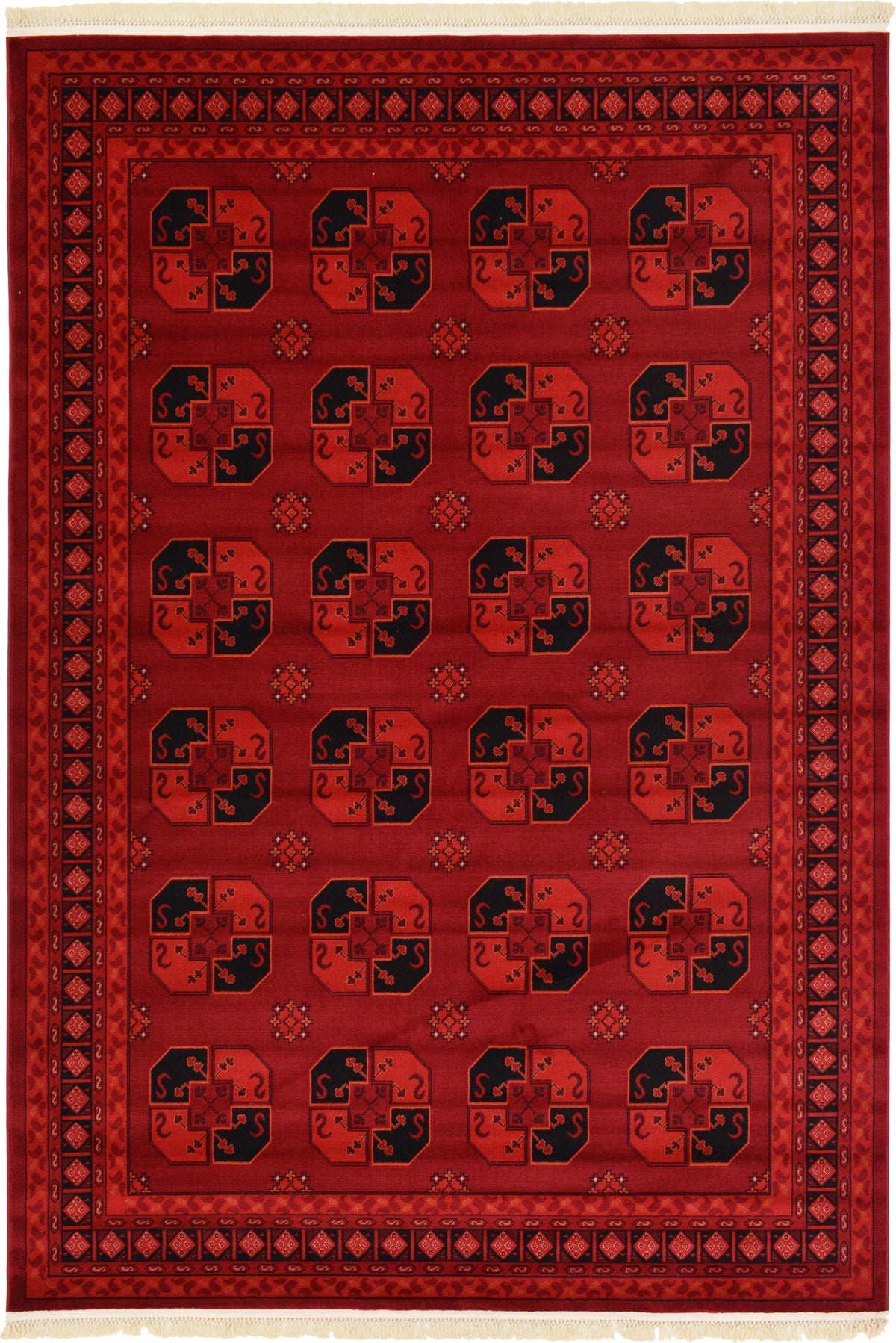 Samarkand Elegance Collection Area Rug -  Nurota Rectangle Red  lifestyle 3