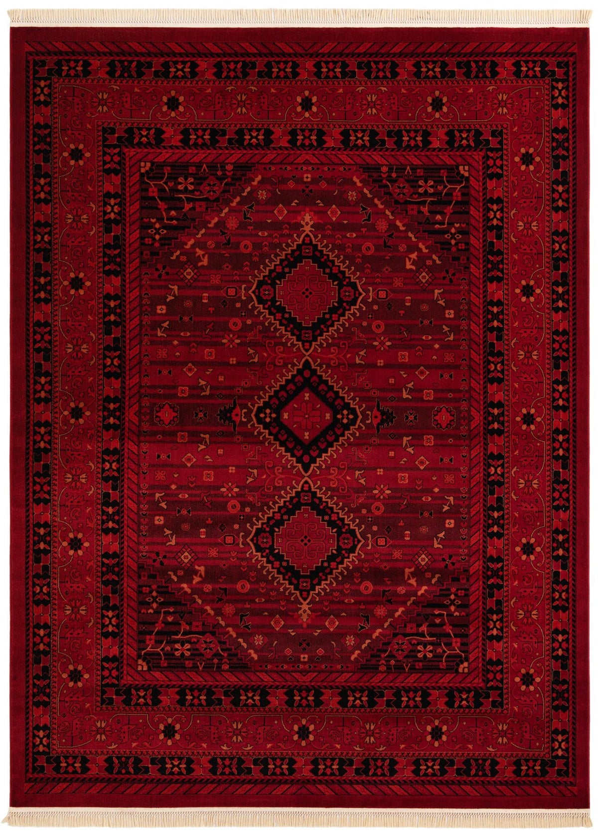 Samarkand Elegance Collection Area Rug -  Zarafshan Rectangle Red Main