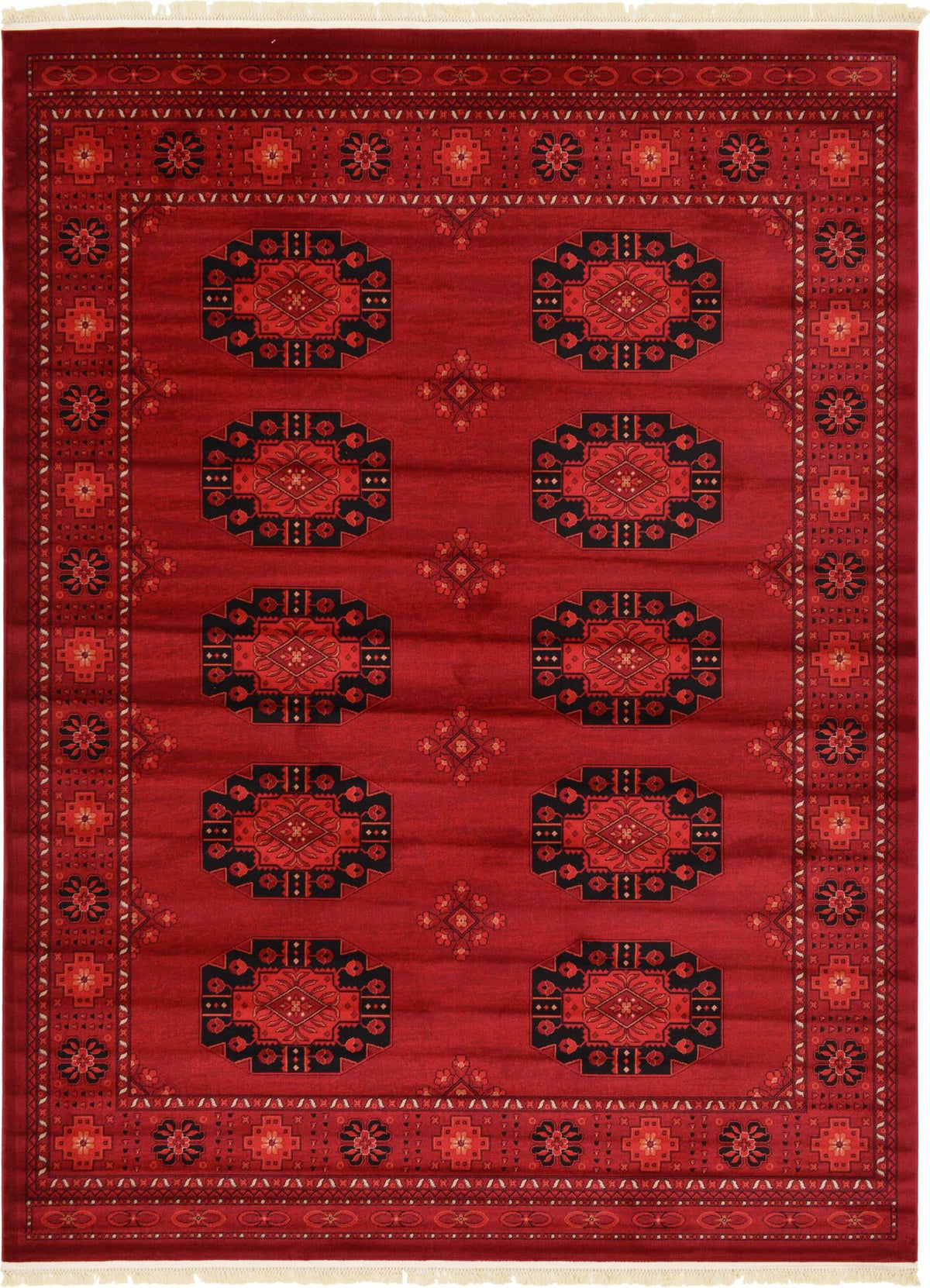 Samarkand Elegance Collection Area Rug -  Fergana Rectangle Red Main
