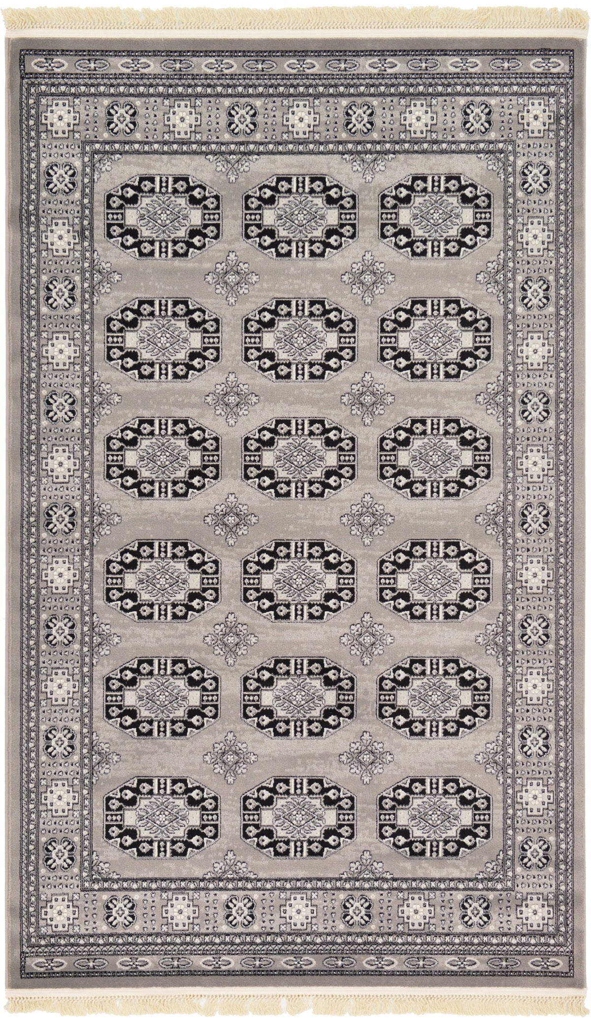 Samarkand Elegance Collection Area Rug -  Nurota Rectangle Gray  lifestyle 2