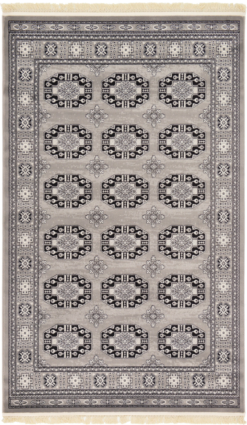 Samarkand Elegance Collection Area Rug -  Nurota Rectangle Gray  lifestyle 2