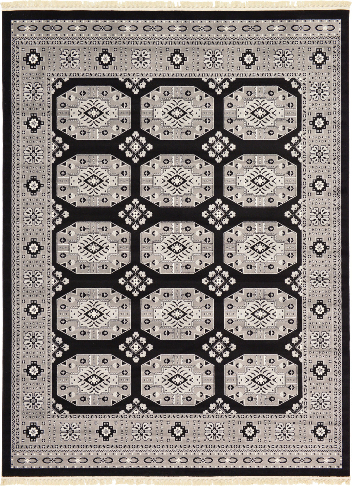 Samarkand Elegance Collection Area Rug -  Nurota Rectangle Black  lifestyle 4
