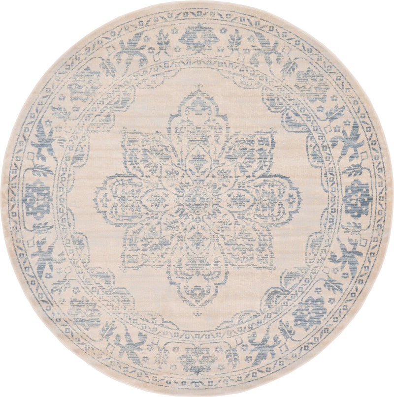 Heritage Retreat Collection Area Rug -  Estate Round Beige  lifestyle 26