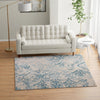 Heritage Retreat Collection Area Rug -  Homestead Square Blue  lifestyle 84