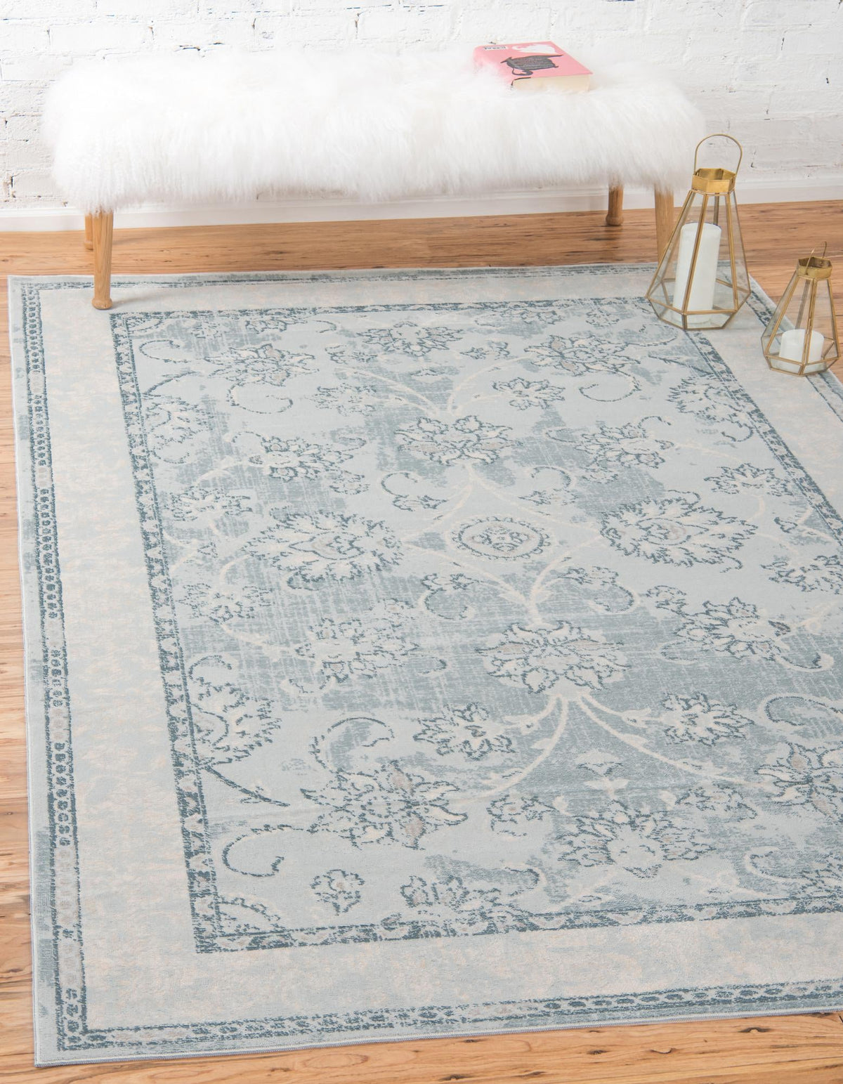 Heritage Retreat Collection Area Rug -  Hearth Rectangle Light Blue  lifestyle 3