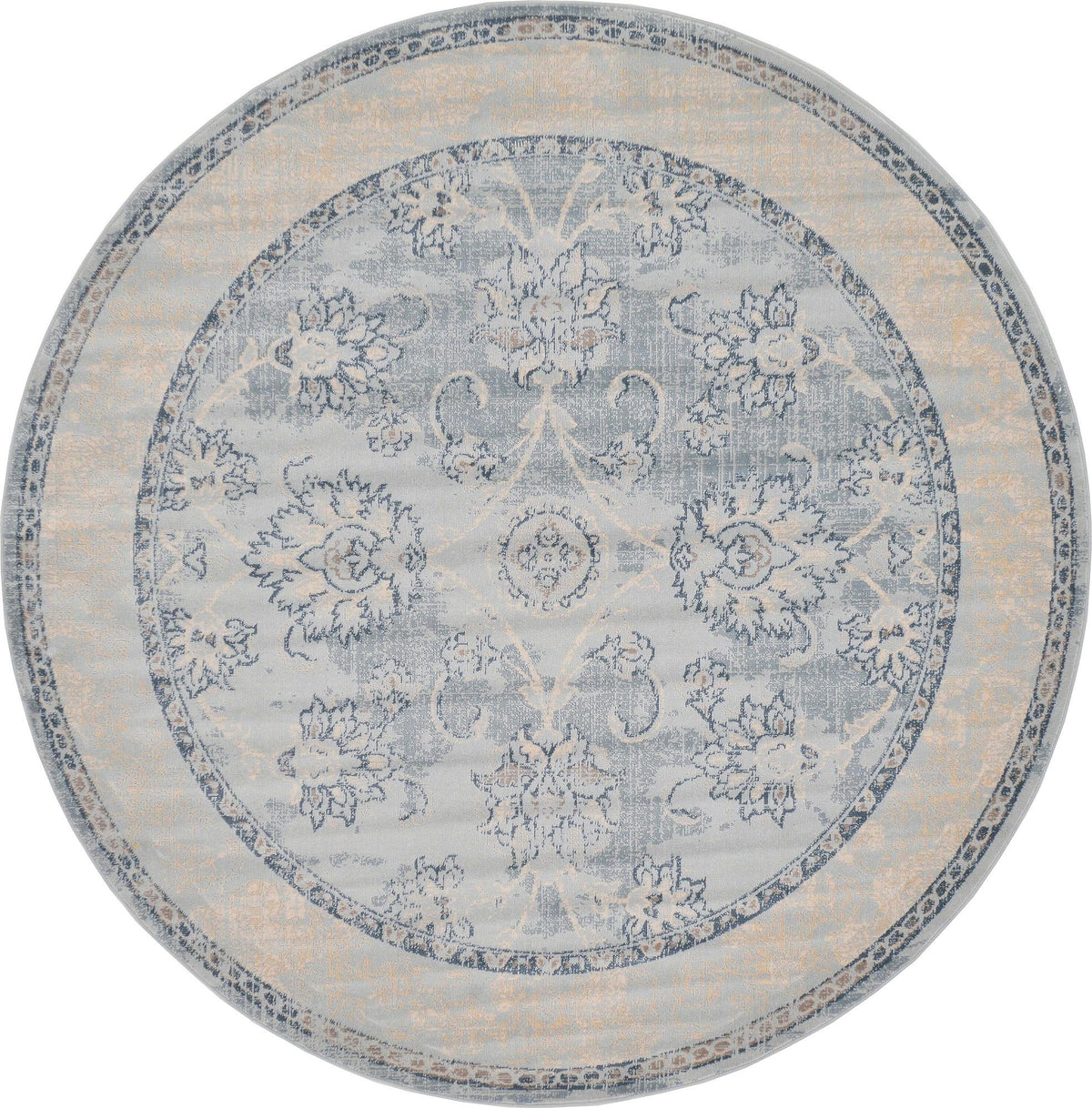 Heritage Retreat Collection Area Rug -  Hearth Round Light Blue  lifestyle 26