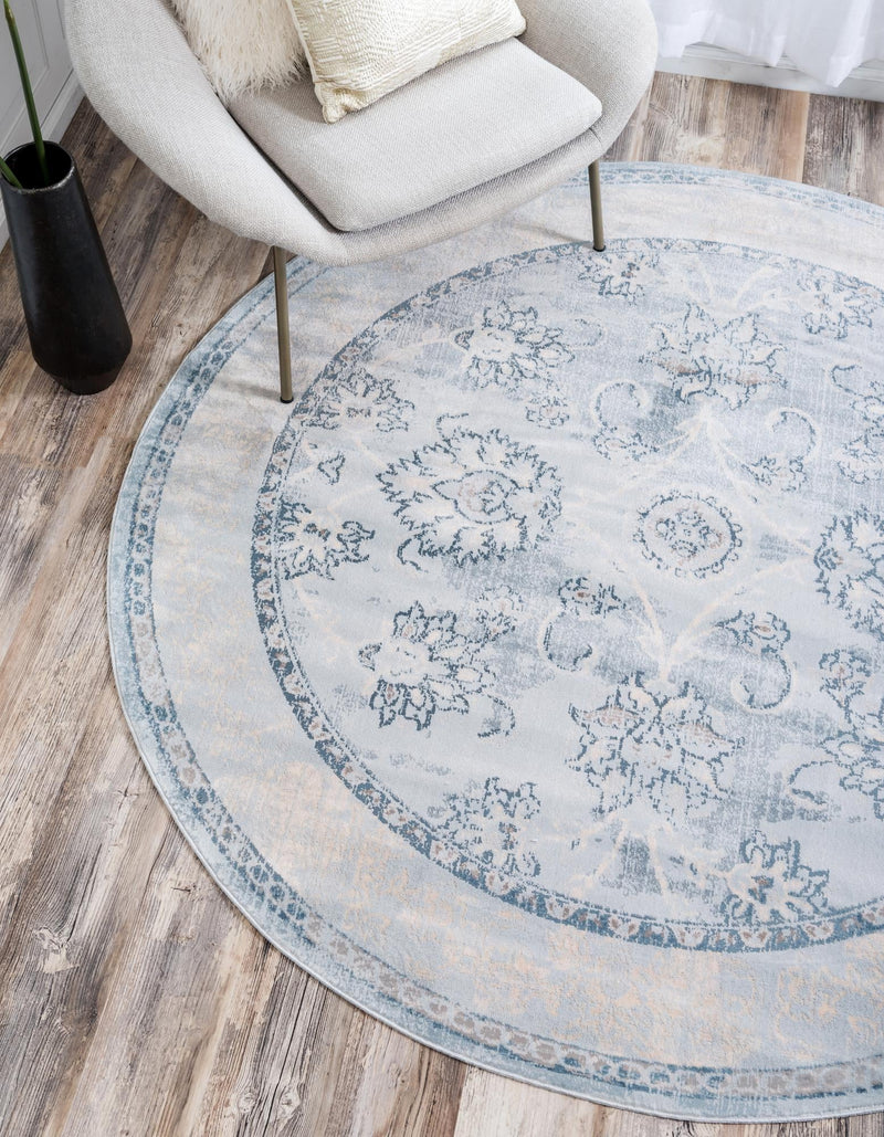 Heritage Retreat Collection Area Rug -  Hearth Round Light Blue  lifestyle 31