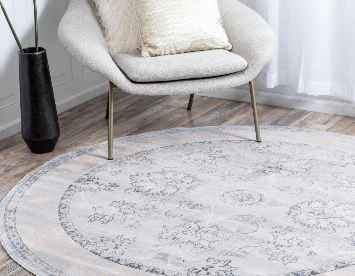 Heritage Retreat Collection Area Rug -  Hearth Round Light Blue  lifestyle 41
