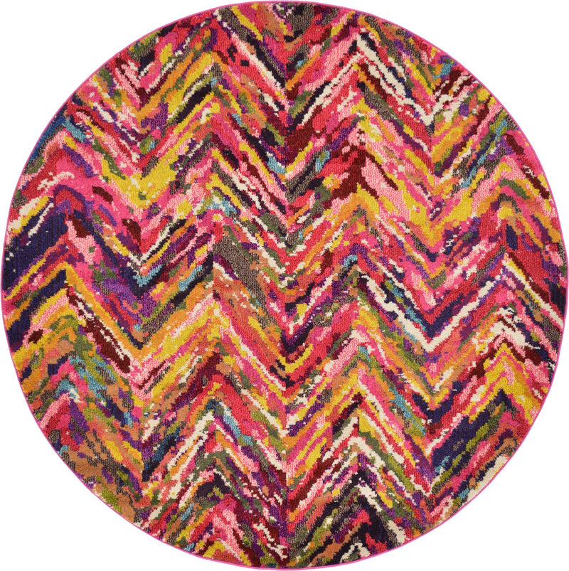 Marrakesh Elegance Collection Area Rug -  Taroudant Round Multi  lifestyle 7