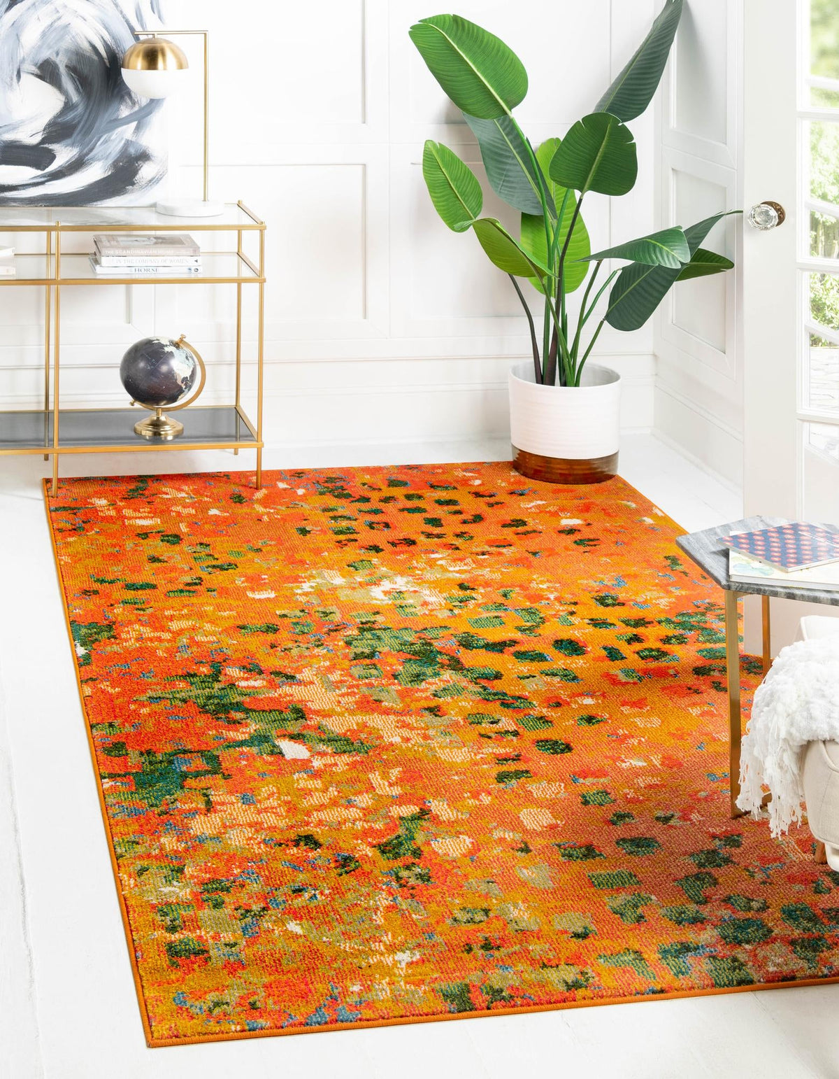 Sevilla Splendor Collection Area Rug - Alcazar Rectangular Orange  lifestyle 96