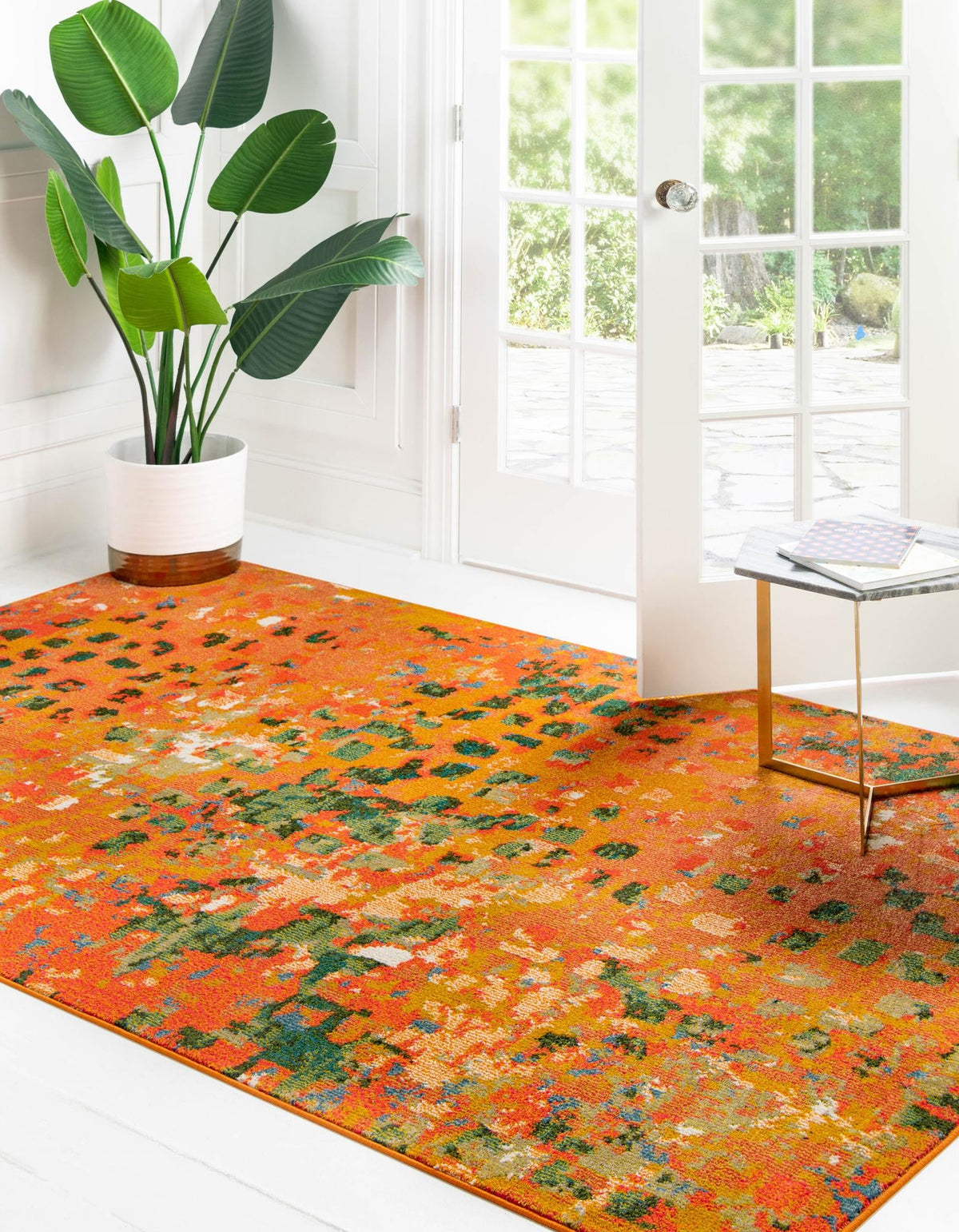 Sevilla Splendor Collection Area Rug - Alcazar Rectangular Orange  lifestyle 111