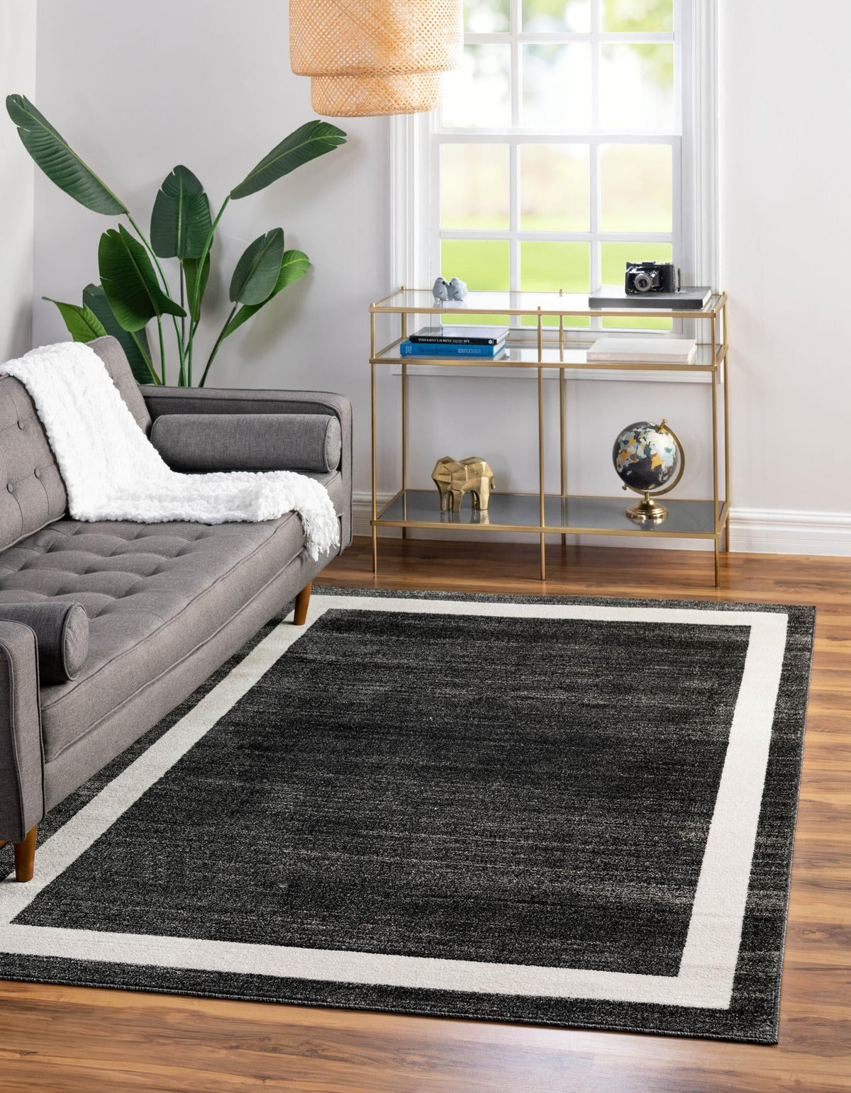 Studio Haven Collection Area Rug -  Alcove (Black) Rectangle Black  lifestyle 2