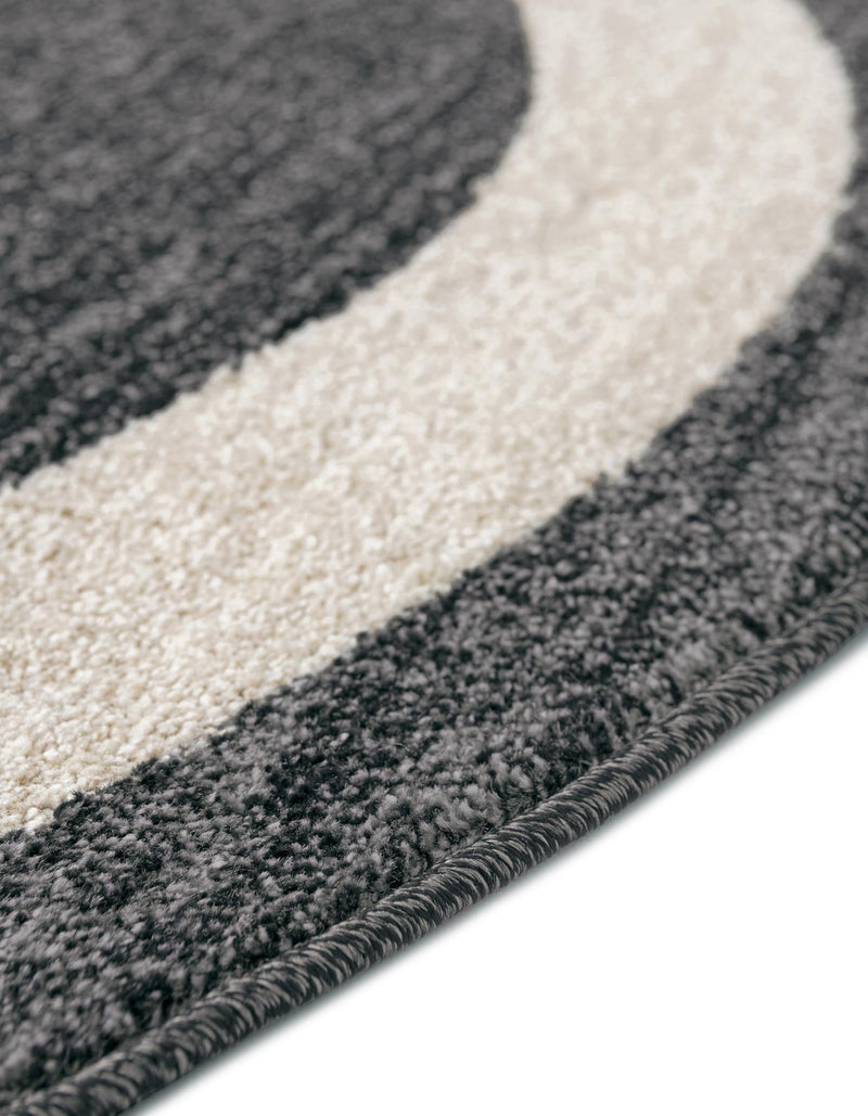 Studio Haven Collection Area Rug -  Alcove (Black) Round Black  lifestyle 32