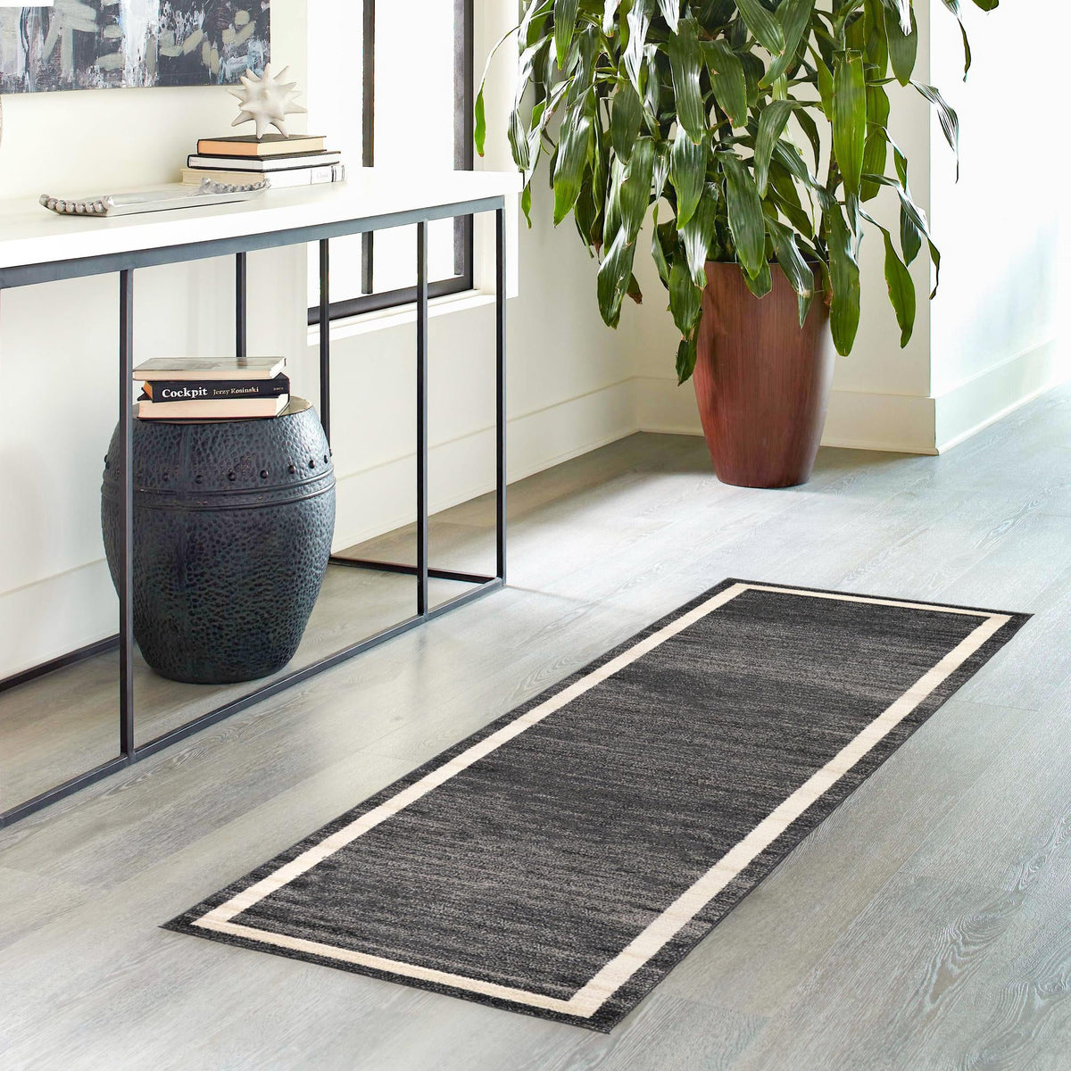 Studio Haven Collection Area Rug -  Alcove (Black) Runner Black  lifestyle 61