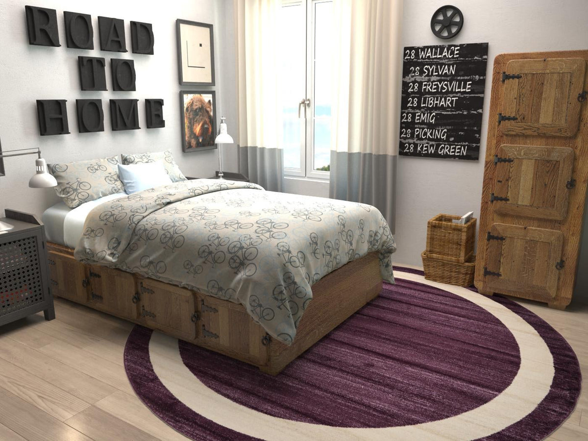 Studio Haven Collection Area Rug -  Alcove (Violet) Round Violet  lifestyle 11