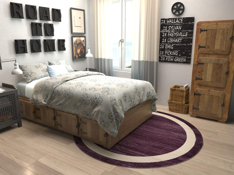Studio Haven Collection Area Rug -  Alcove (Violet) Round Violet  lifestyle 12