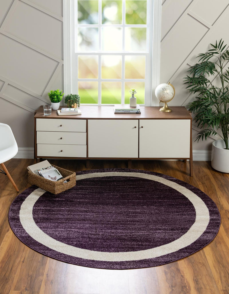 Studio Haven Collection Area Rug -  Alcove (Violet) Round Violet  lifestyle 8