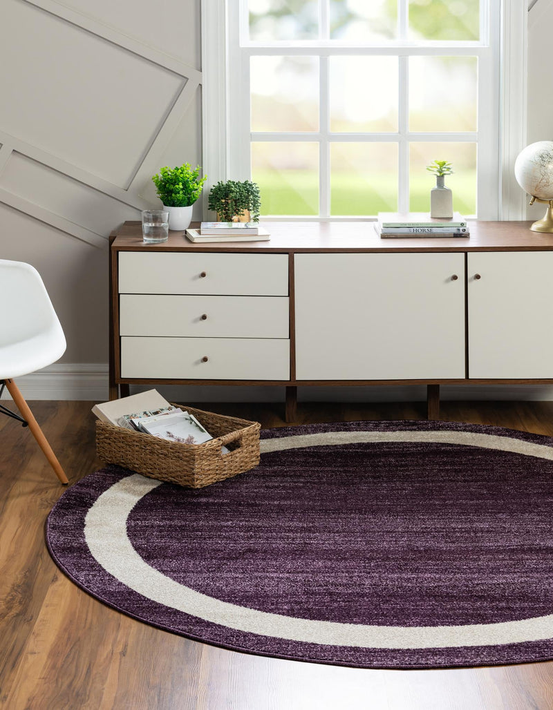 Studio Haven Collection Area Rug -  Alcove (Violet) Round Violet  lifestyle 14