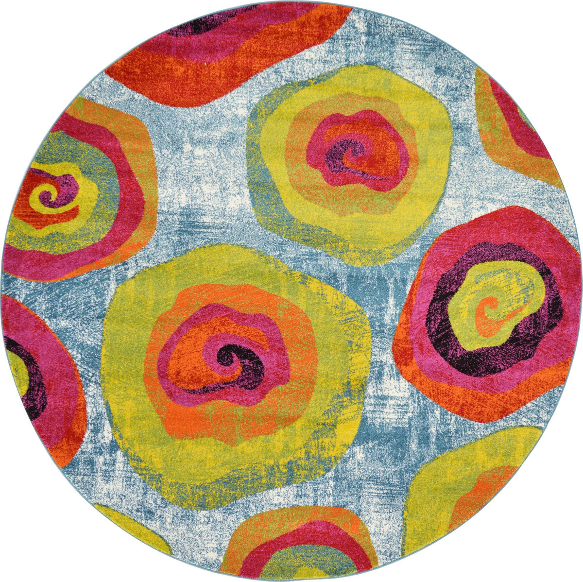 Venetian Elegance Collection Area Rug -  Giudecca Round Blue  lifestyle 11