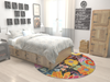 Venetian Elegance Collection Area Rug -  Accademia Round Black  lifestyle 43