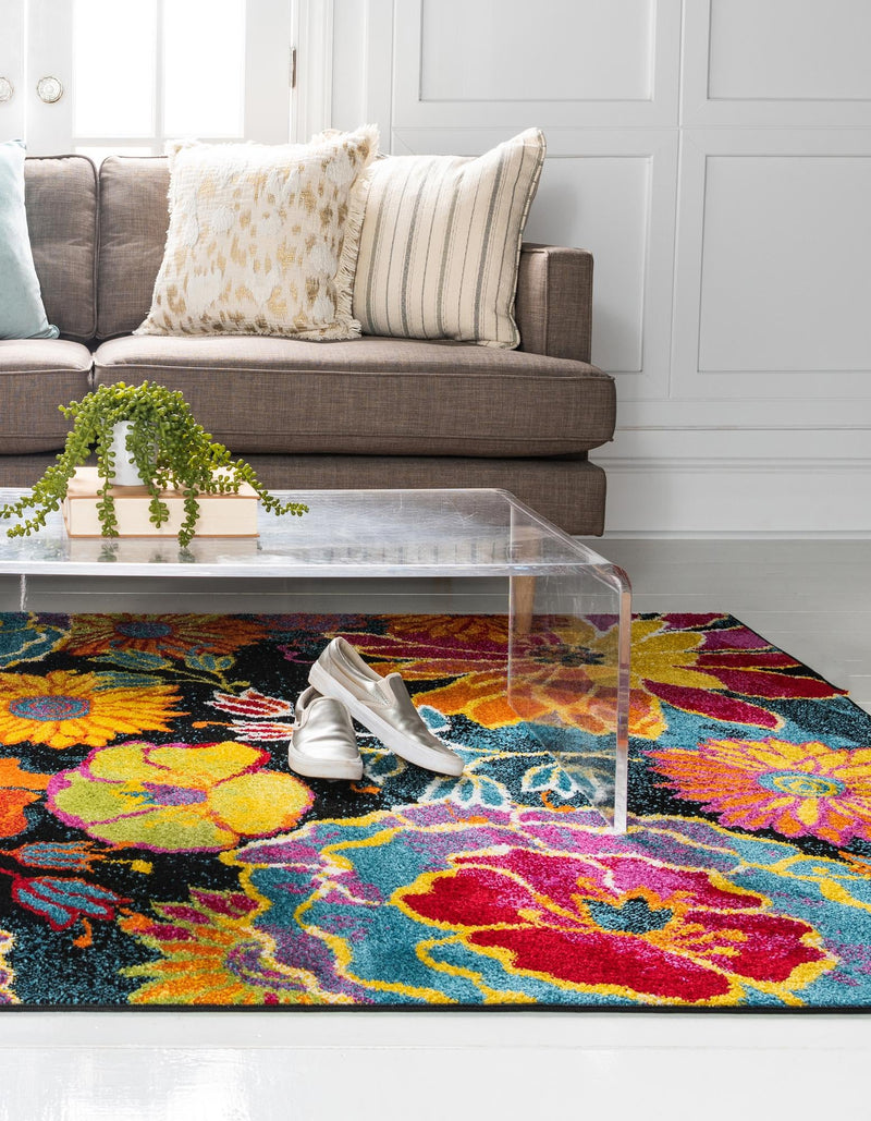 Venetian Elegance Collection Area Rug -  Accademia Rectangle Black  lifestyle 7