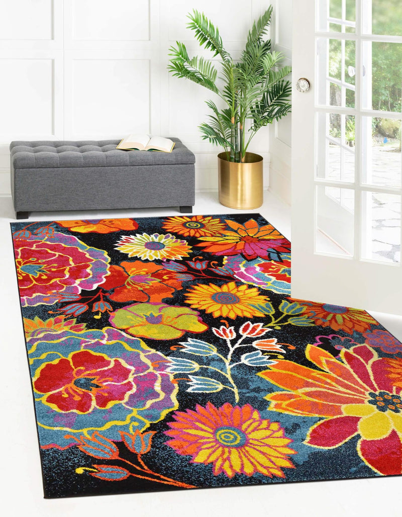 Venetian Elegance Collection Area Rug -  Accademia Rectangle Black  lifestyle 21