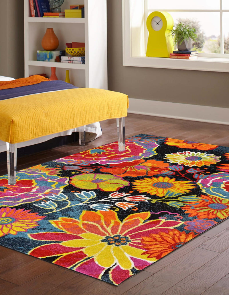 Venetian Elegance Collection Area Rug -  Accademia Rectangle Black  lifestyle 23