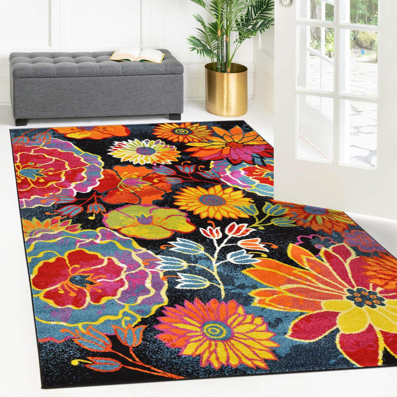 Venetian Elegance Collection Area Rug -  Accademia Rectangle Black  lifestyle 27