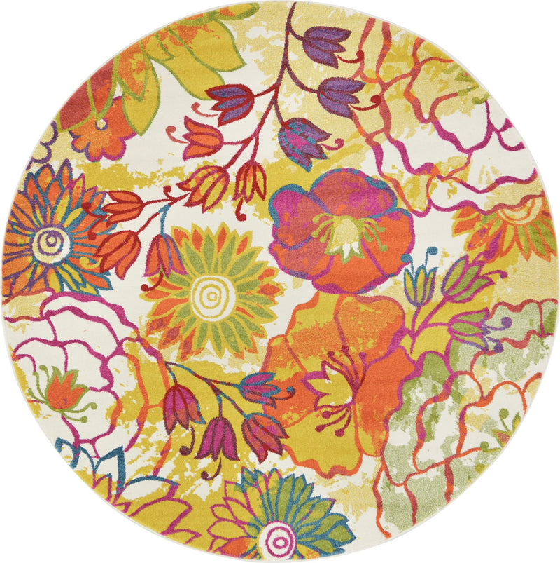 Venetian Elegance Collection Area Rug -  Accademia Round Ivory  lifestyle 34