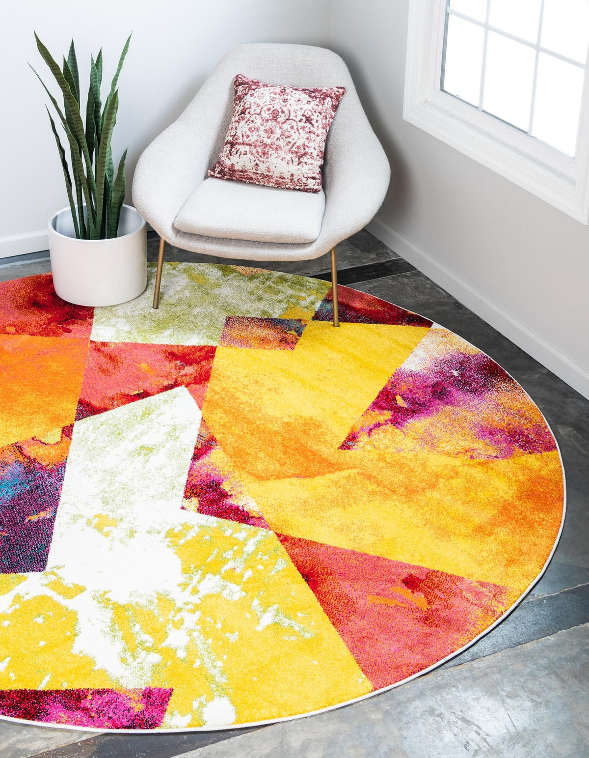 Venetian Elegance Collection Area Rug -  Malamocco Round Multi  lifestyle 13