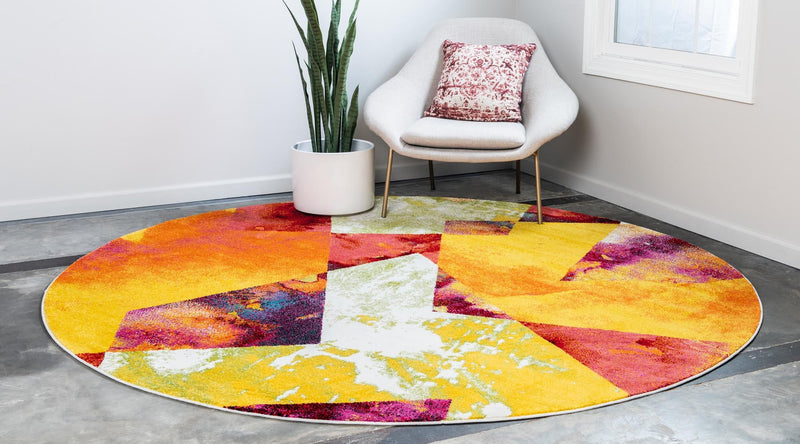 Venetian Elegance Collection Area Rug -  Malamocco Round Multi  lifestyle 15