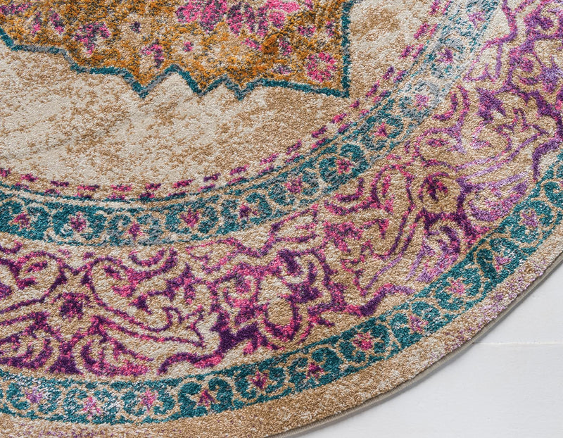Serenade Oasis Collection Area Rug - Mirage Round Beige  lifestyle 35
