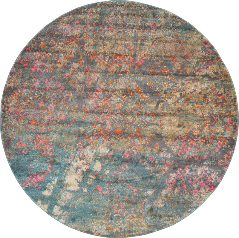 Serenade Oasis Collection Area Rug -  Bliss Round Blue  lifestyle 12