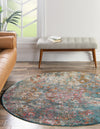 Serenade Oasis Collection Area Rug -  Bliss Round Blue  lifestyle 18