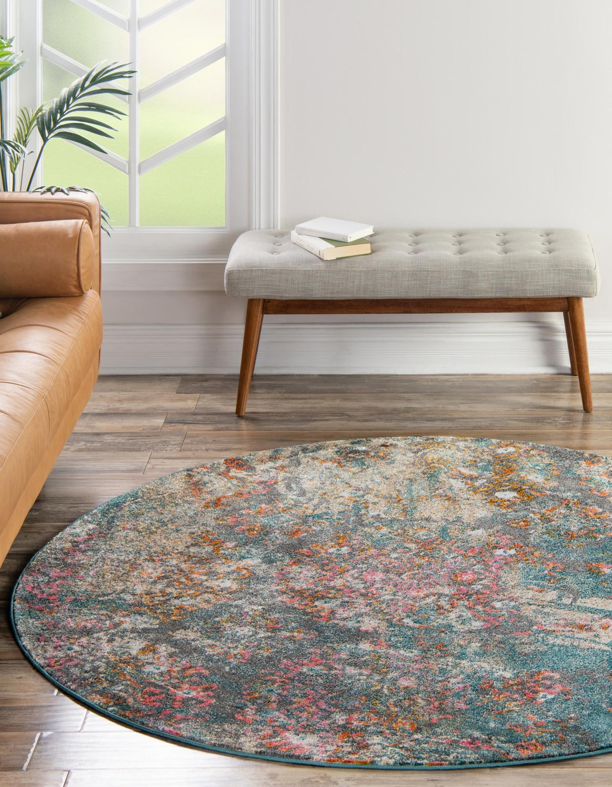 Serenade Oasis Collection Area Rug -  Bliss Round Blue  lifestyle 18