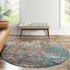 Serenade Oasis Collection Area Rug -  Bliss Round Blue  lifestyle 37