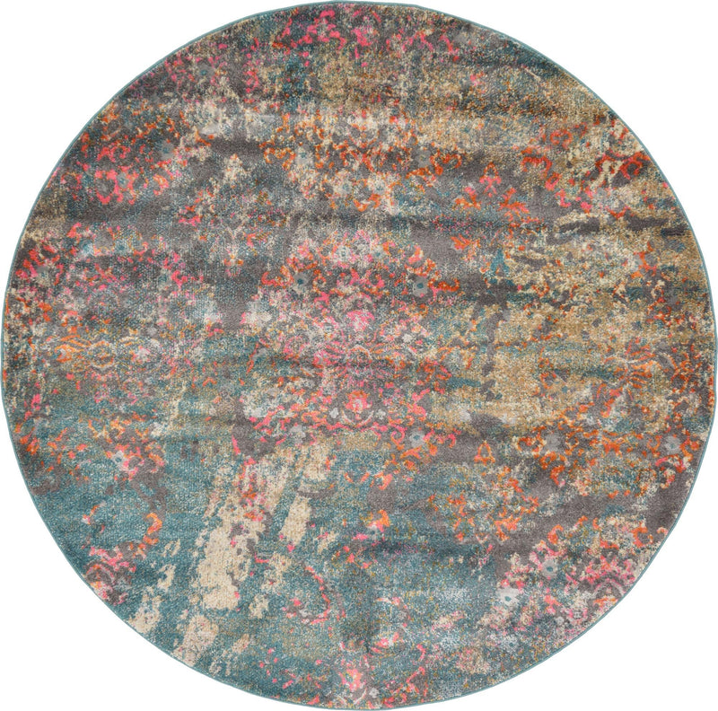Serenade Oasis Collection Area Rug -  Bliss Round Blue  lifestyle 13