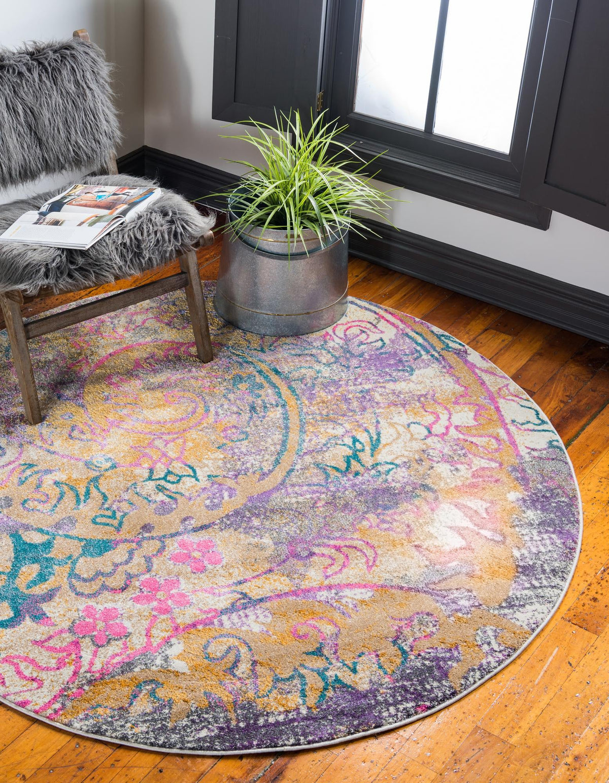Serenade Oasis Collection Area Rug -  Euphoria Round Dark Beige  lifestyle 10