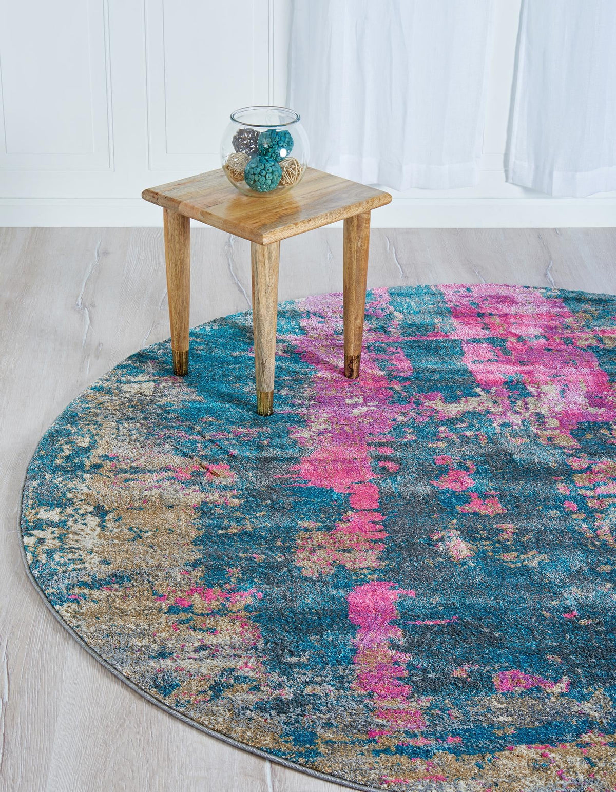 Serenade Oasis Collection Area Rug -  Paradise Round Multi  lifestyle 15