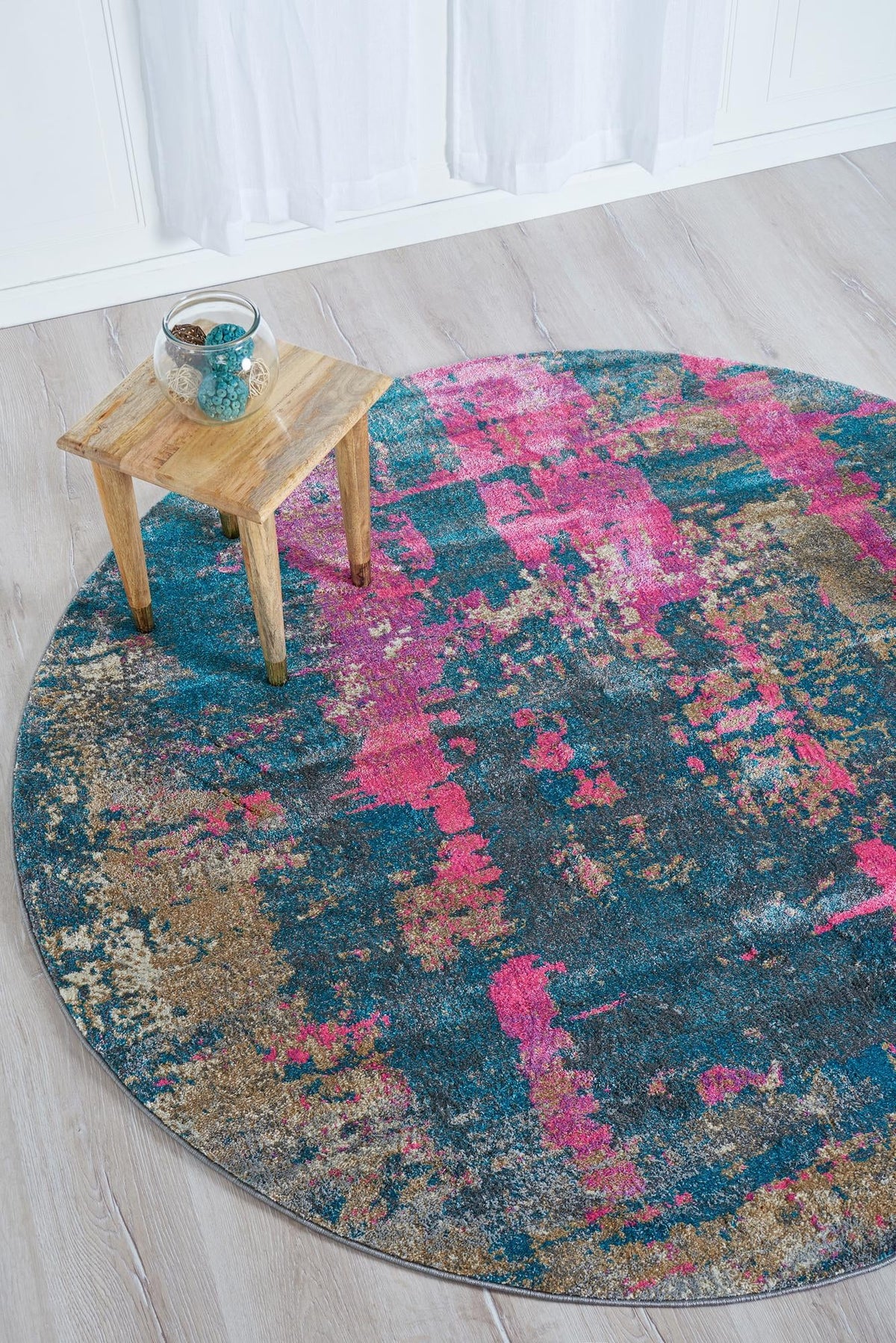 Serenade Oasis Collection Area Rug -  Paradise Round Multi  lifestyle 17