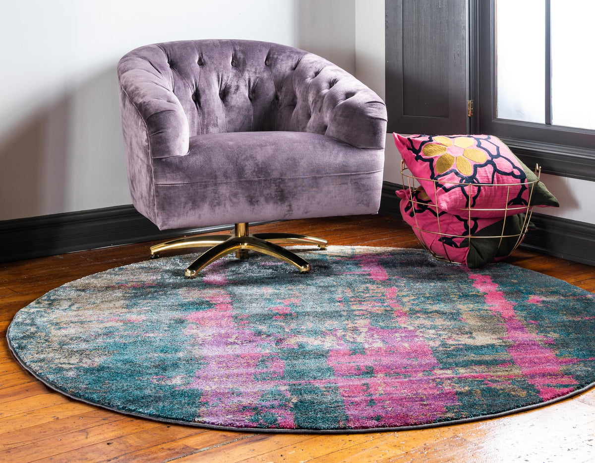Serenade Oasis Collection Area Rug -  Paradise Round Multi  lifestyle 19