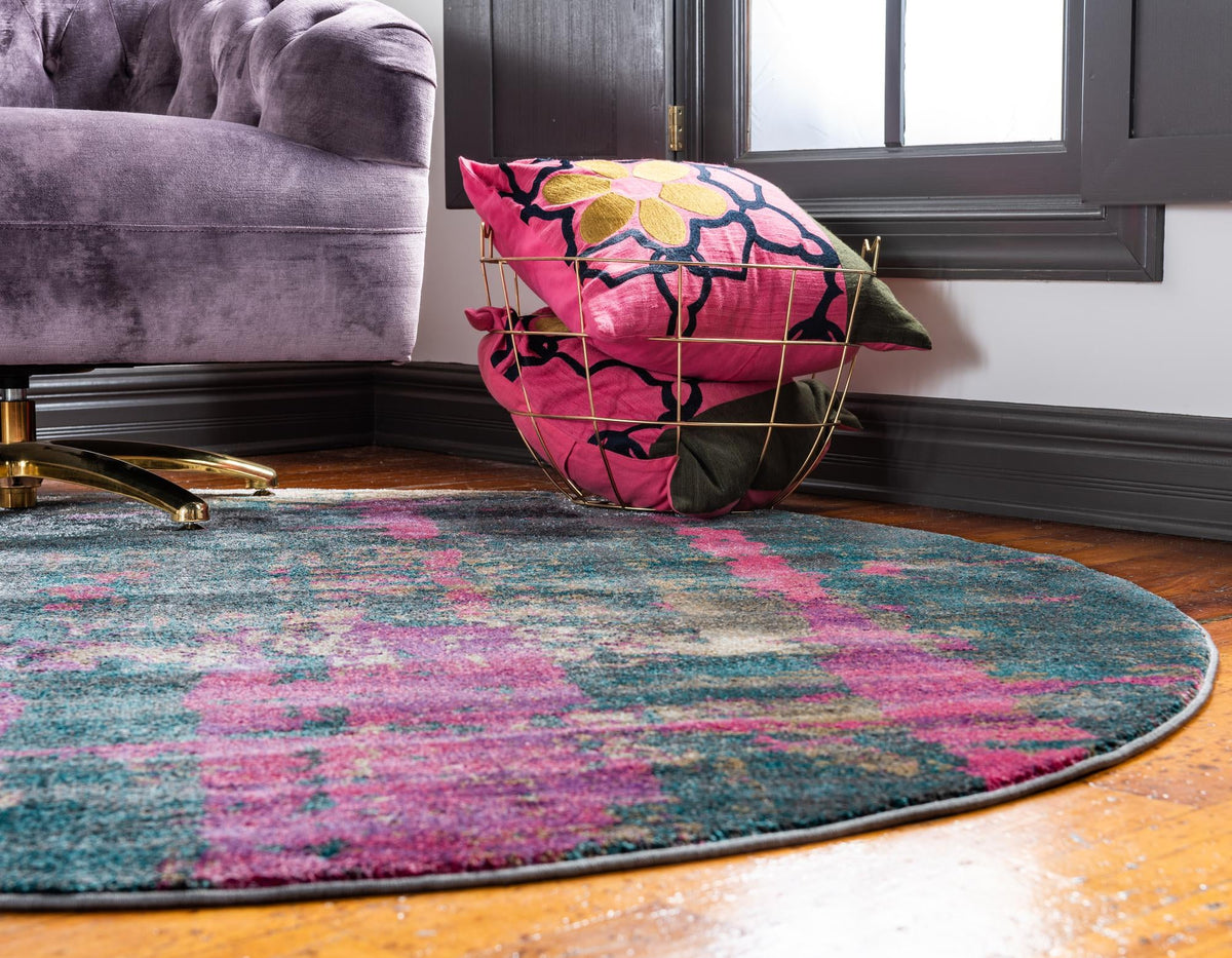 Serenade Oasis Collection Area Rug -  Paradise Round Multi  lifestyle 21